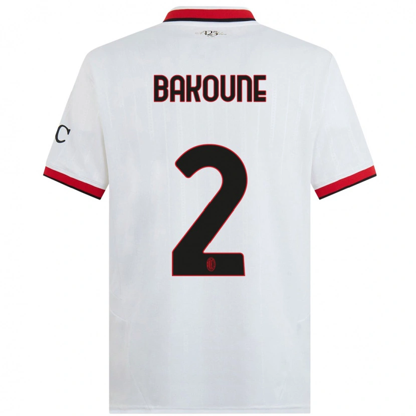 Danxen Enfant Maillot Adam Bakoune #2 Blanc Noir Rouge Tenues Extérieur 2024/25 T-Shirt