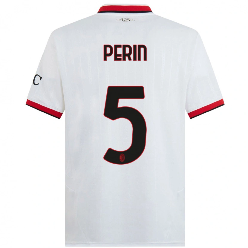 Danxen Enfant Maillot Ernesto Perin #5 Blanc Noir Rouge Tenues Extérieur 2024/25 T-Shirt