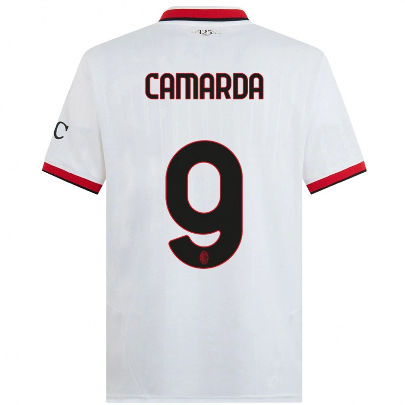 Danxen Enfant Maillot Francesco Camarda #9 Blanc Noir Rouge Tenues Extérieur 2024/25 T-Shirt