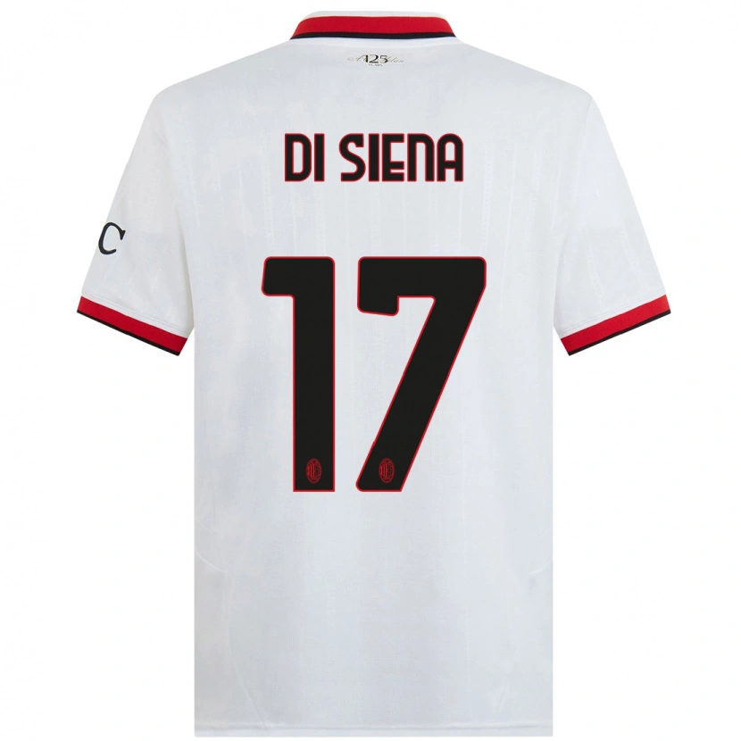 Danxen Enfant Maillot Andrea Di Siena #17 Blanc Noir Rouge Tenues Extérieur 2024/25 T-Shirt