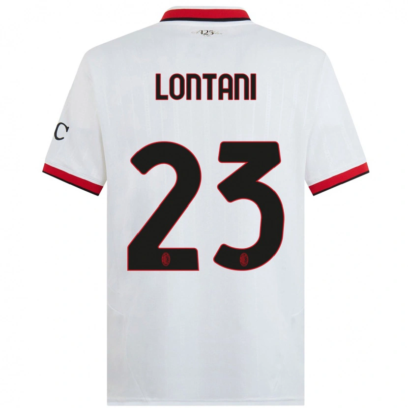 Danxen Enfant Maillot Simone Lontani #23 Blanc Noir Rouge Tenues Extérieur 2024/25 T-Shirt