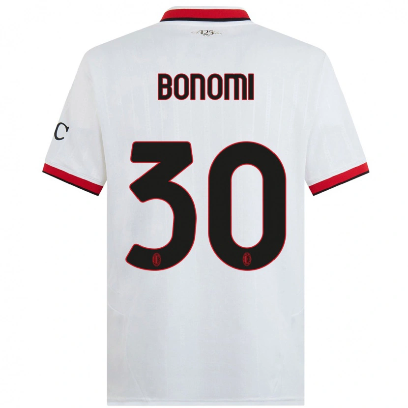 Danxen Enfant Maillot Alessandro Bonomi #30 Blanc Noir Rouge Tenues Extérieur 2024/25 T-Shirt