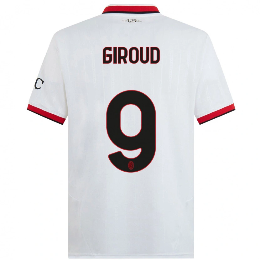 Danxen Enfant Maillot Olivier Giroud #9 Blanc Noir Rouge Tenues Extérieur 2024/25 T-Shirt