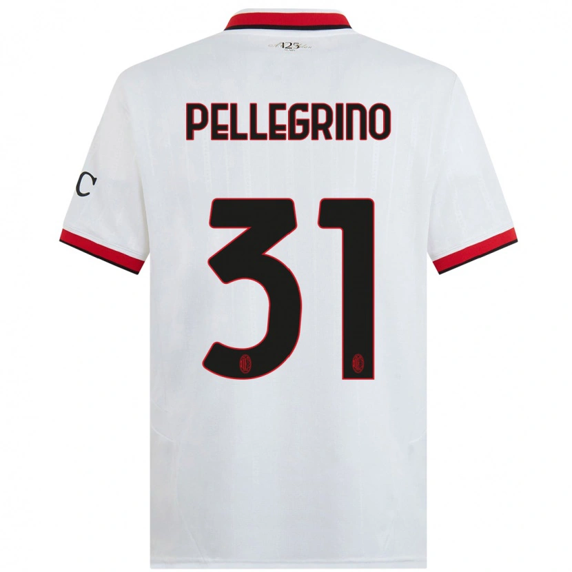 Danxen Enfant Maillot Marco Pellegrino #31 Blanc Noir Rouge Tenues Extérieur 2024/25 T-Shirt