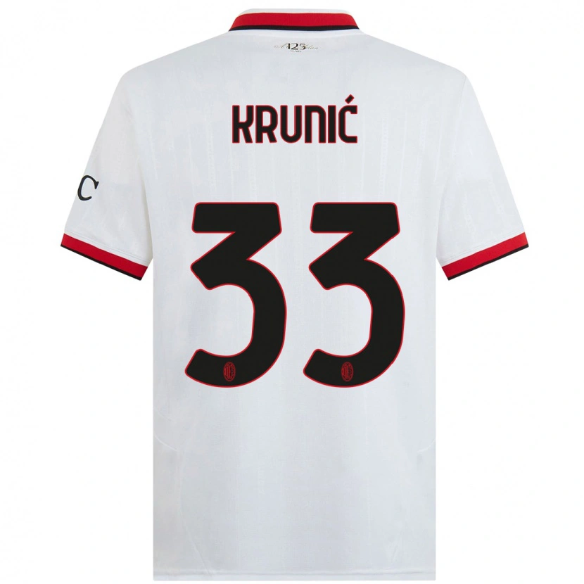 Danxen Enfant Maillot Rade Krunic #33 Blanc Noir Rouge Tenues Extérieur 2024/25 T-Shirt