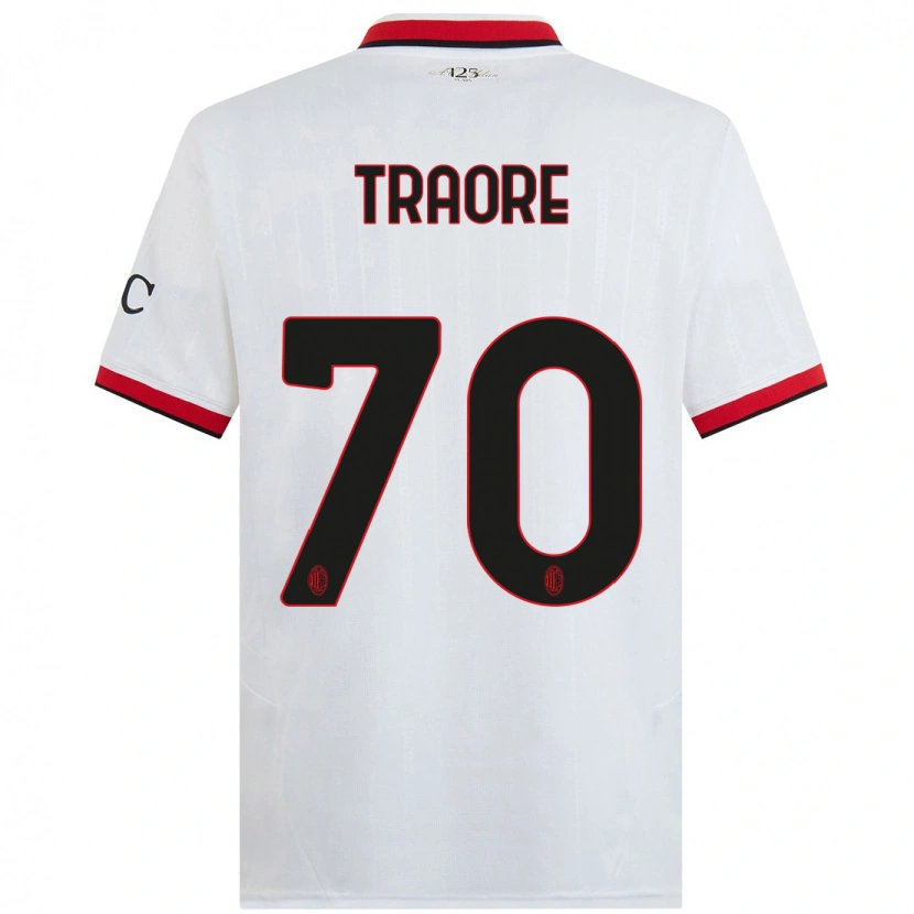 Danxen Enfant Maillot Chaka Traorè #70 Blanc Noir Rouge Tenues Extérieur 2024/25 T-Shirt