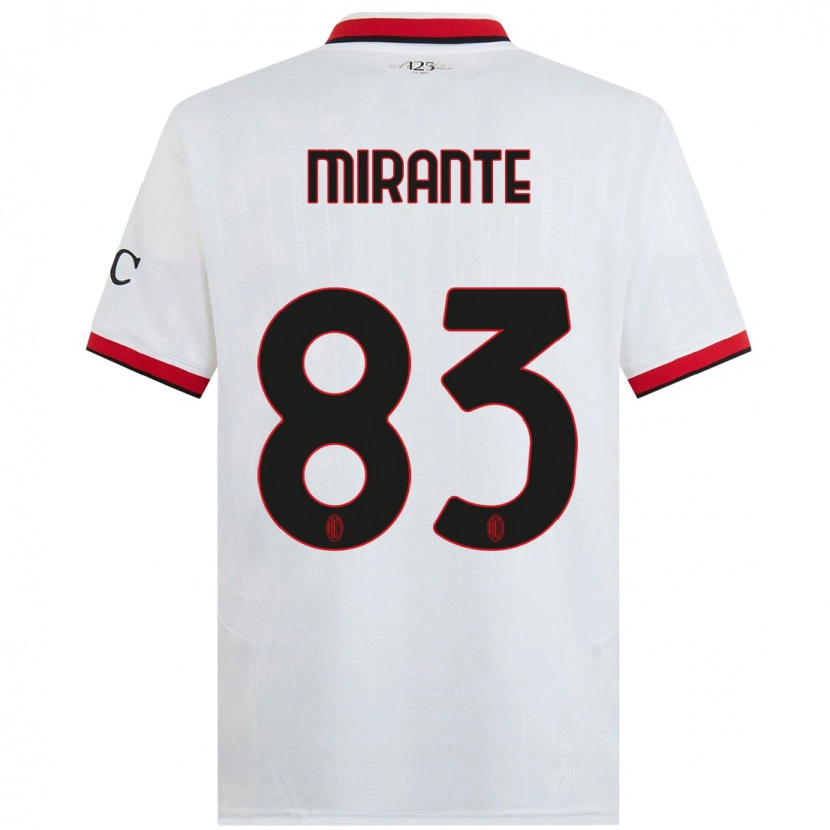 Danxen Enfant Maillot Antonio Mirante #83 Blanc Noir Rouge Tenues Extérieur 2024/25 T-Shirt