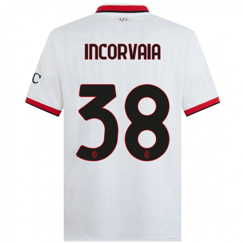 Danxen Enfant Maillot Giovanni Incorvaia #38 Blanc Noir Rouge Tenues Extérieur 2024/25 T-Shirt