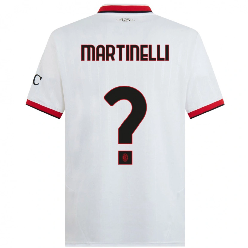 Danxen Enfant Maillot Riccardo Martinelli #0 Blanc Noir Rouge Tenues Extérieur 2024/25 T-Shirt