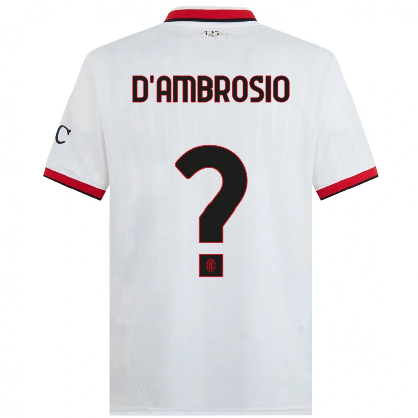 Danxen Enfant Maillot Antonio D'ambrosio #0 Blanc Noir Rouge Tenues Extérieur 2024/25 T-Shirt