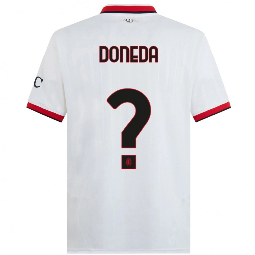 Danxen Enfant Maillot Paolo Doneda #0 Blanc Noir Rouge Tenues Extérieur 2024/25 T-Shirt