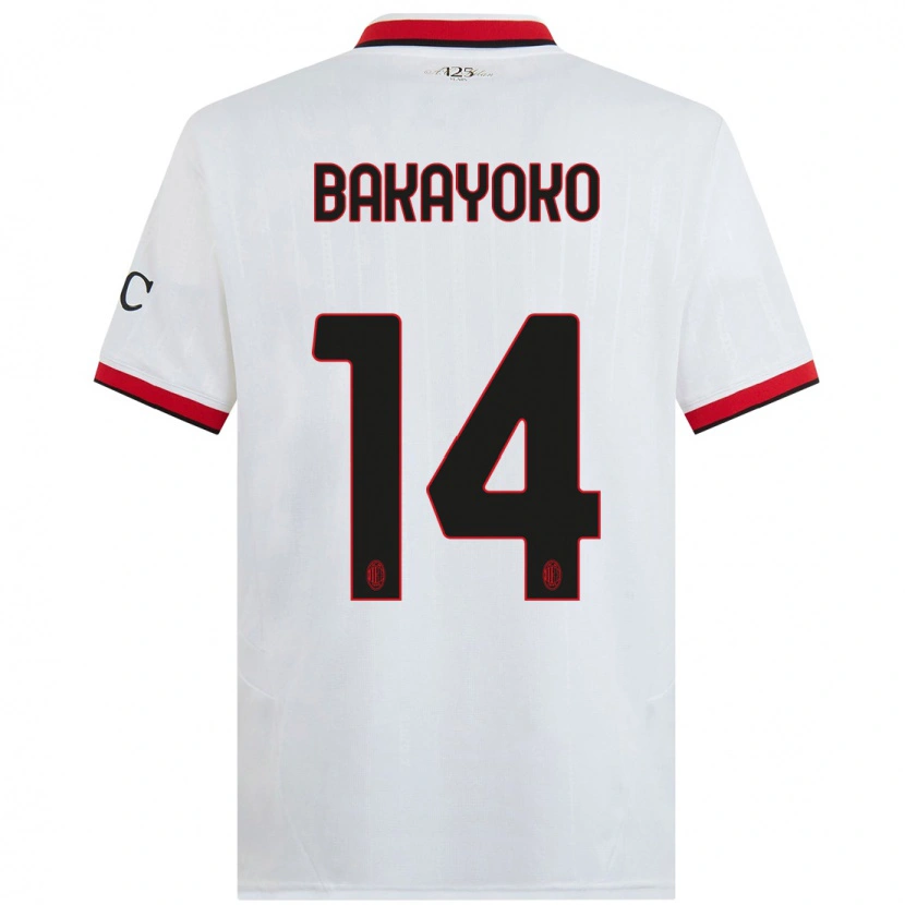 Danxen Enfant Maillot Tiemoue Bakayoko #14 Blanc Noir Rouge Tenues Extérieur 2024/25 T-Shirt