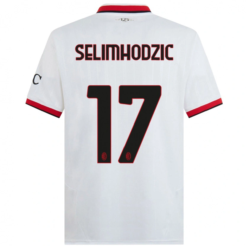 Danxen Enfant Maillot Noa Selimhodzic #17 Blanc Noir Rouge Tenues Extérieur 2024/25 T-Shirt