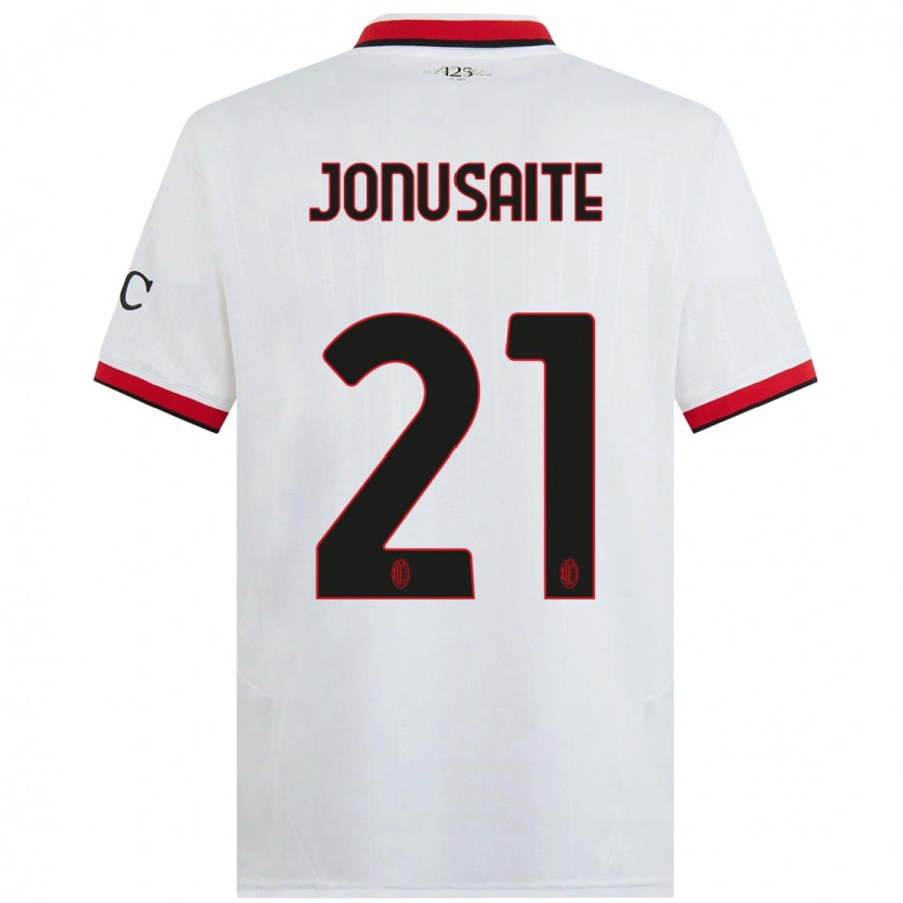 Danxen Enfant Maillot Rimante Jonusaite #21 Blanc Noir Rouge Tenues Extérieur 2024/25 T-Shirt