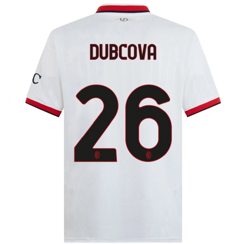 Danxen Enfant Maillot Michaela Dubcova #26 Blanc Noir Rouge Tenues Extérieur 2024/25 T-Shirt