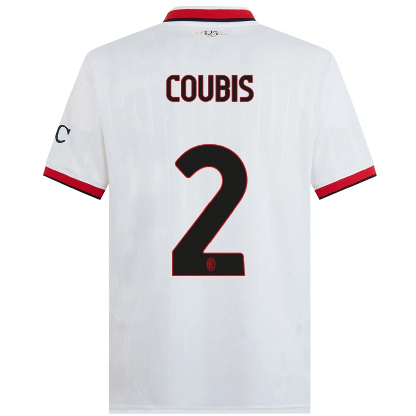 Danxen Enfant Maillot Andrei Coubis #2 Blanc Noir Rouge Tenues Extérieur 2024/25 T-Shirt