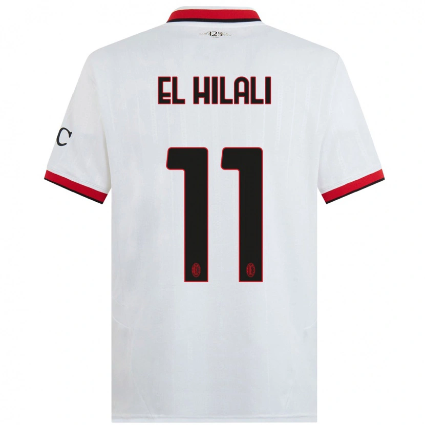 Danxen Enfant Maillot Youns El Hilali #11 Blanc Noir Rouge Tenues Extérieur 2024/25 T-Shirt