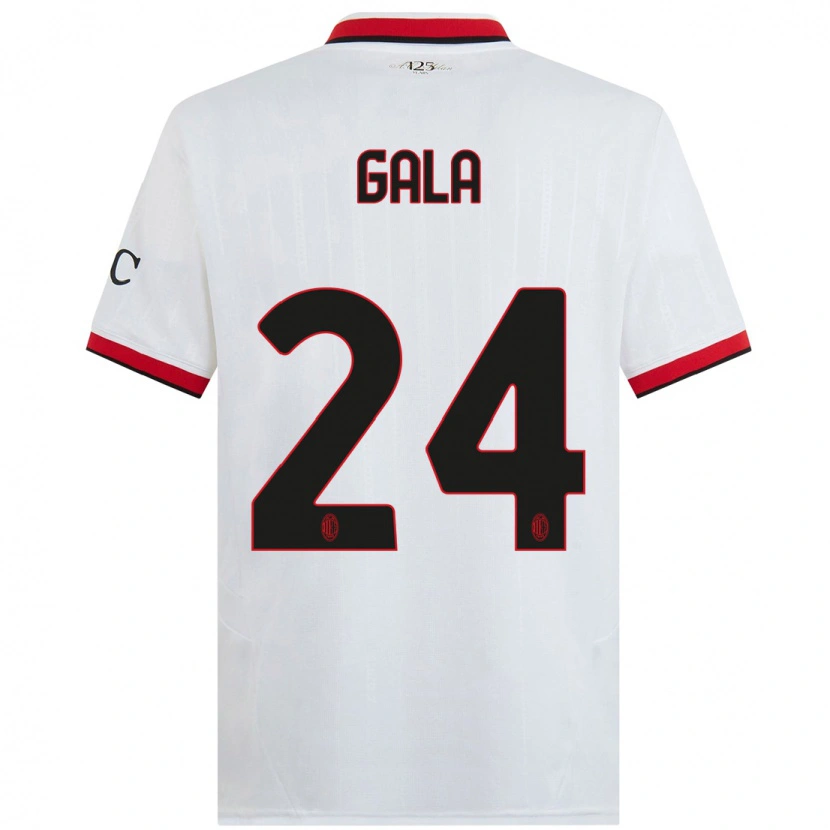 Danxen Enfant Maillot Antonio Gala #24 Blanc Noir Rouge Tenues Extérieur 2024/25 T-Shirt