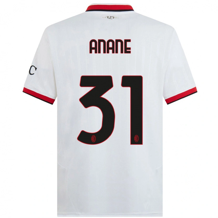 Danxen Enfant Maillot Emmanuel Anane #31 Blanc Noir Rouge Tenues Extérieur 2024/25 T-Shirt