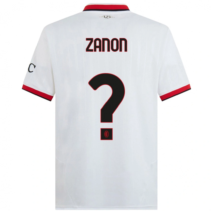 Danxen Enfant Maillot Thomas Zanon #0 Blanc Noir Rouge Tenues Extérieur 2024/25 T-Shirt