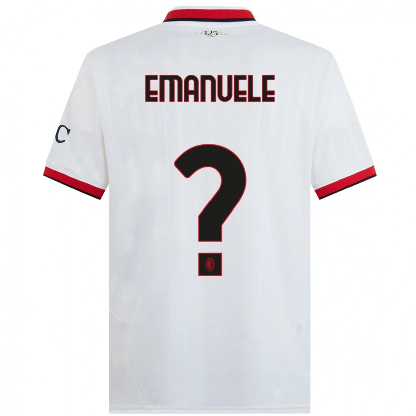 Danxen Enfant Maillot Emanuele Benedetti #0 Blanc Noir Rouge Tenues Extérieur 2024/25 T-Shirt