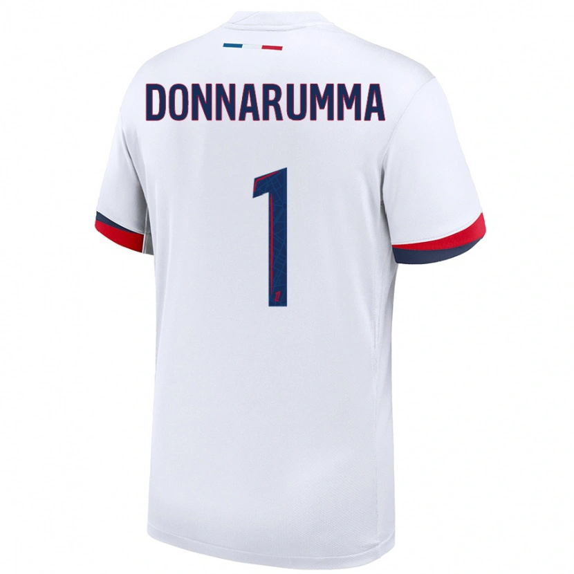 Danxen Enfant Maillot Gianluigi Donnarumma #1 Blanc Bleu Rouge Tenues Extérieur 2024/25 T-Shirt