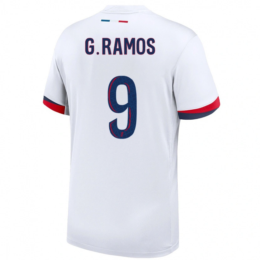 Danxen Enfant Maillot Gonçalo Ramos #9 Blanc Bleu Rouge Tenues Extérieur 2024/25 T-Shirt