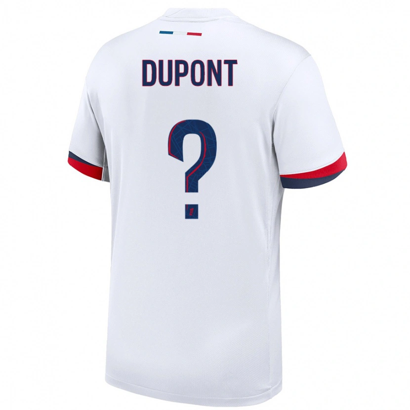 Danxen Enfant Maillot Raphaël Dupont #0 Blanc Bleu Rouge Tenues Extérieur 2024/25 T-Shirt