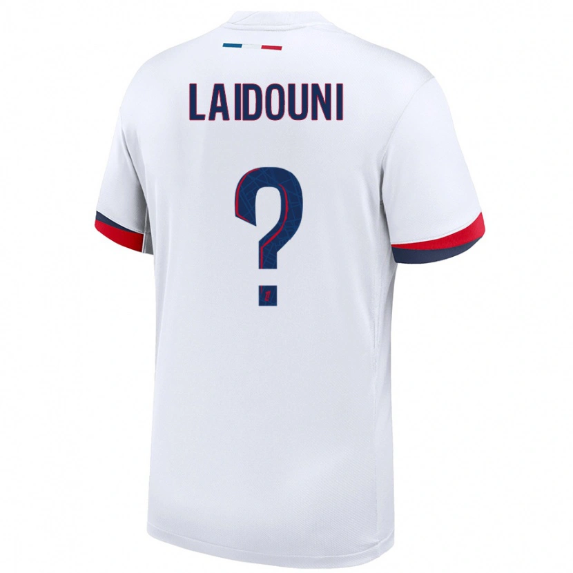 Danxen Enfant Maillot Adam Laidouni #0 Blanc Bleu Rouge Tenues Extérieur 2024/25 T-Shirt