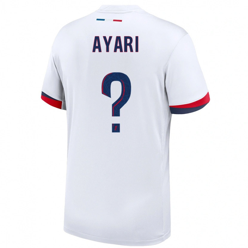 Danxen Enfant Maillot Adam Ayari #0 Blanc Bleu Rouge Tenues Extérieur 2024/25 T-Shirt