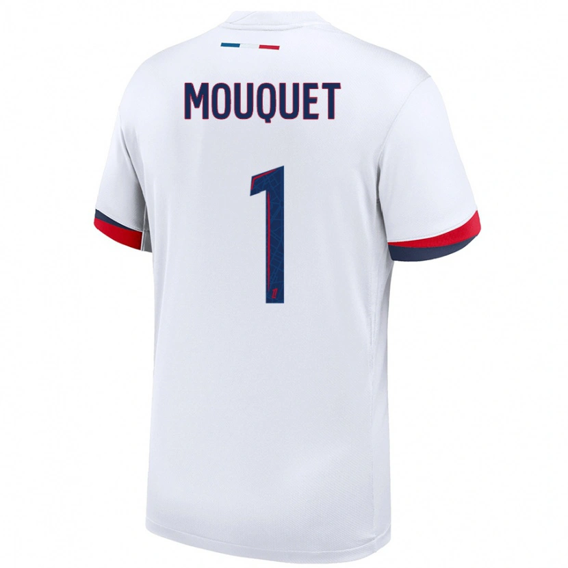 Danxen Enfant Maillot Louis Mouquet #1 Blanc Bleu Rouge Tenues Extérieur 2024/25 T-Shirt