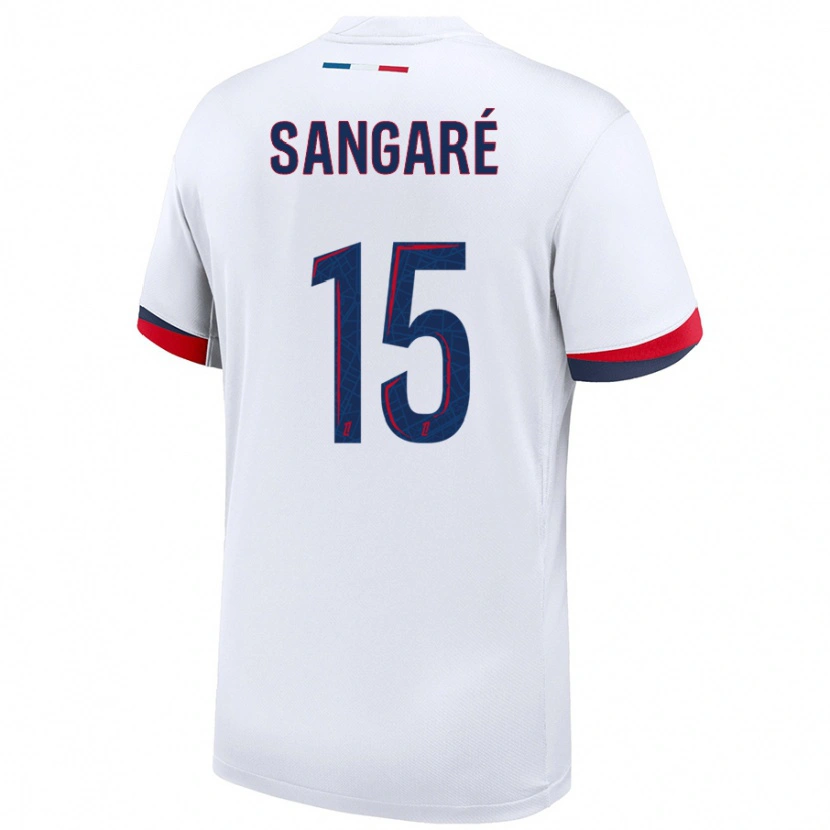 Danxen Enfant Maillot Mahamadou Sangaré #15 Blanc Bleu Rouge Tenues Extérieur 2024/25 T-Shirt