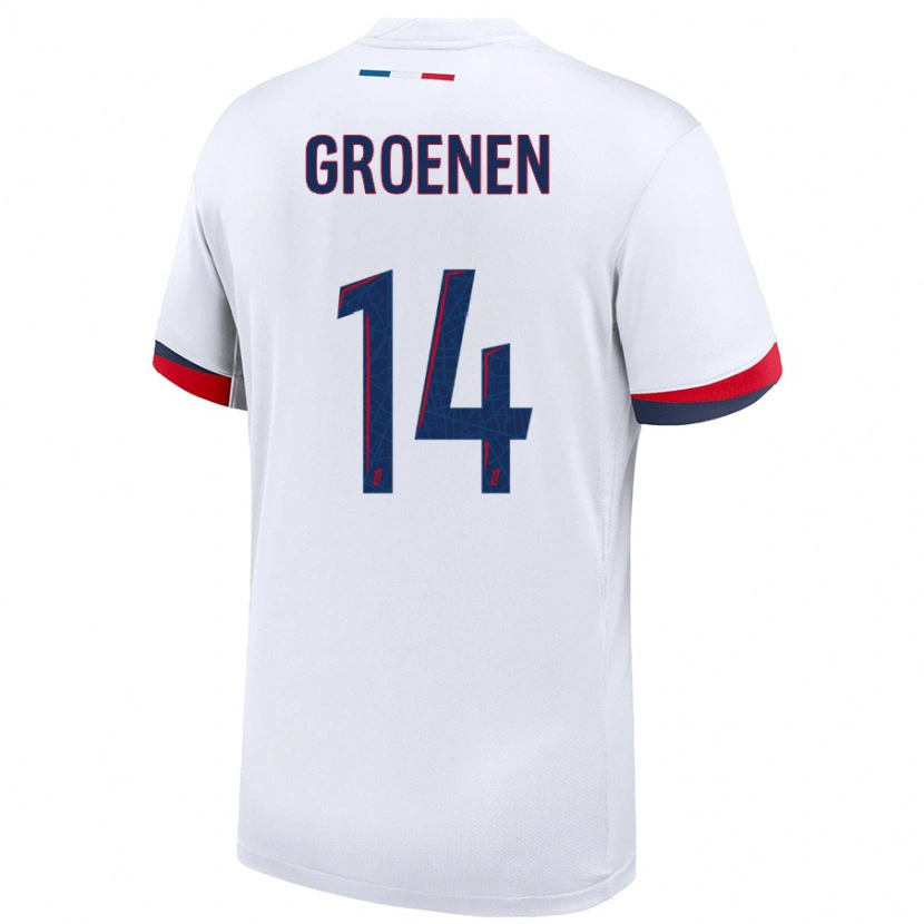 Danxen Enfant Maillot Jackie Groenen #14 Blanc Bleu Rouge Tenues Extérieur 2024/25 T-Shirt