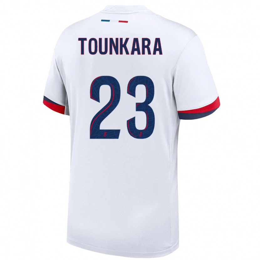 Danxen Enfant Maillot Aïssatou Tounkara #23 Blanc Bleu Rouge Tenues Extérieur 2024/25 T-Shirt