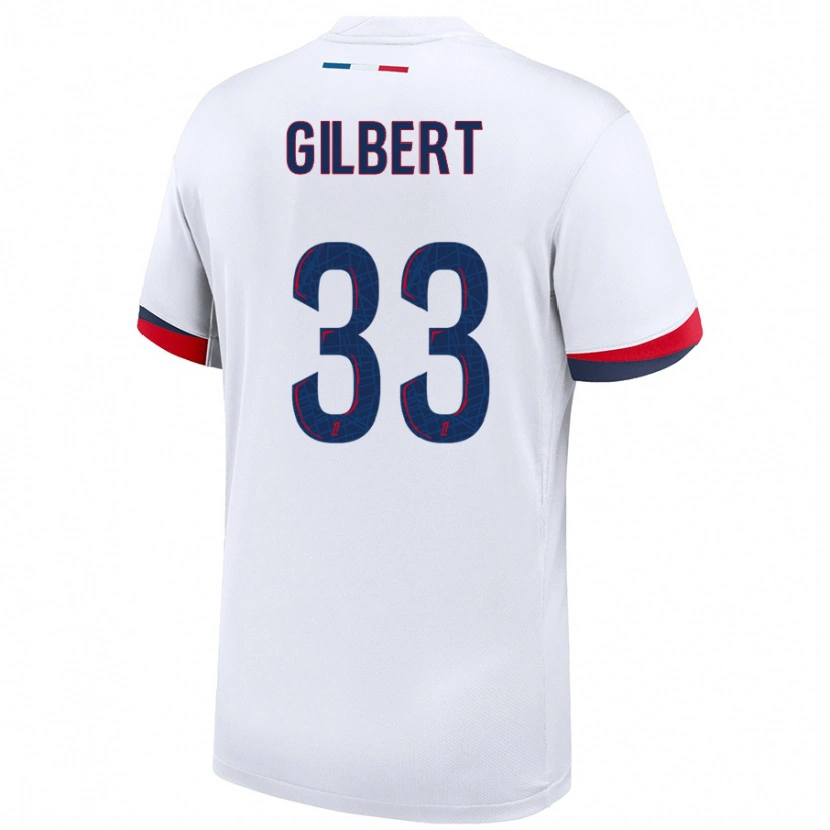 Danxen Enfant Maillot Tara Elimbi Gilbert #33 Blanc Bleu Rouge Tenues Extérieur 2024/25 T-Shirt