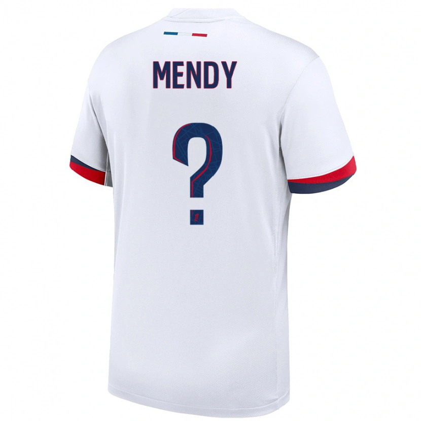 Danxen Enfant Maillot Tony Mendy #0 Blanc Bleu Rouge Tenues Extérieur 2024/25 T-Shirt