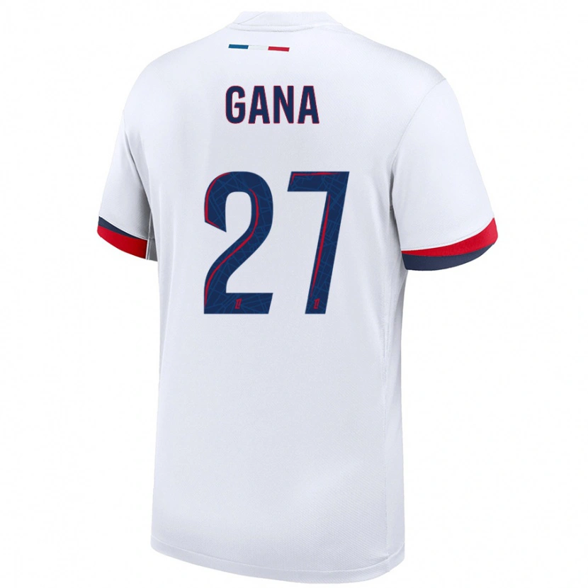 Danxen Enfant Maillot Idrissa Gana Gueye #27 Blanc Bleu Rouge Tenues Extérieur 2024/25 T-Shirt