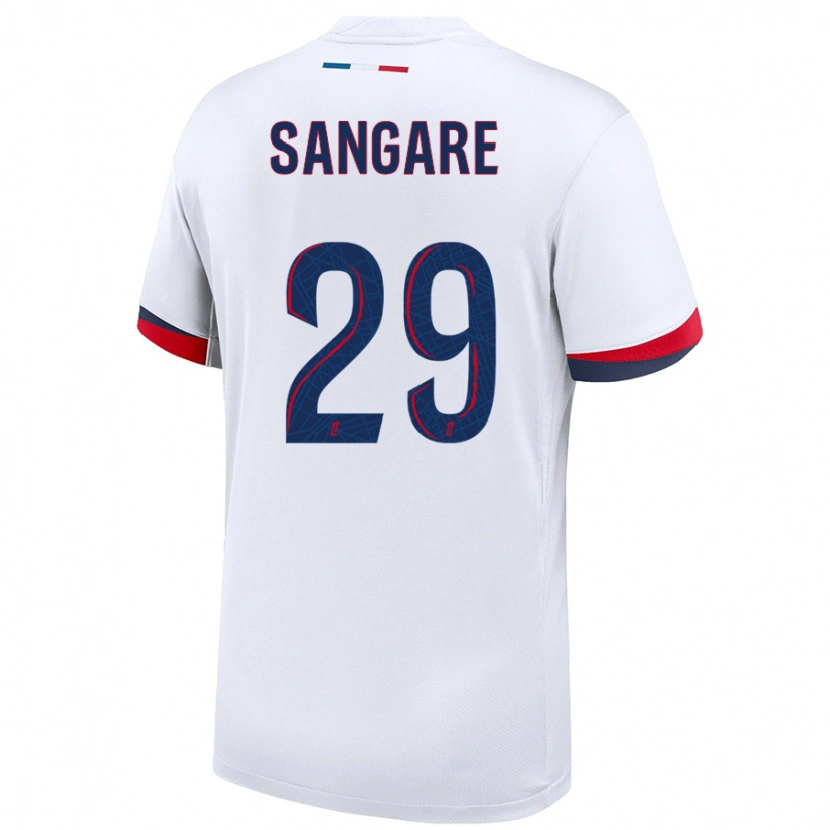 Danxen Enfant Maillot Hawa Sangare #29 Blanc Bleu Rouge Tenues Extérieur 2024/25 T-Shirt