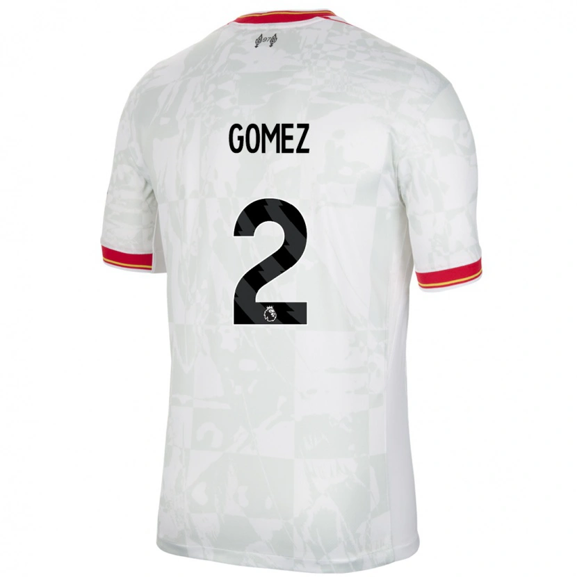 Danxen Enfant Maillot Joe Gomez #2 Blanc Rouge Noir Troisieme 2024/25 T-Shirt