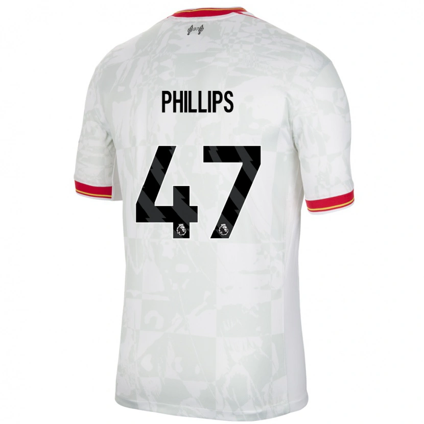 Danxen Enfant Maillot Nathaniel Phillips #47 Blanc Rouge Noir Troisieme 2024/25 T-Shirt