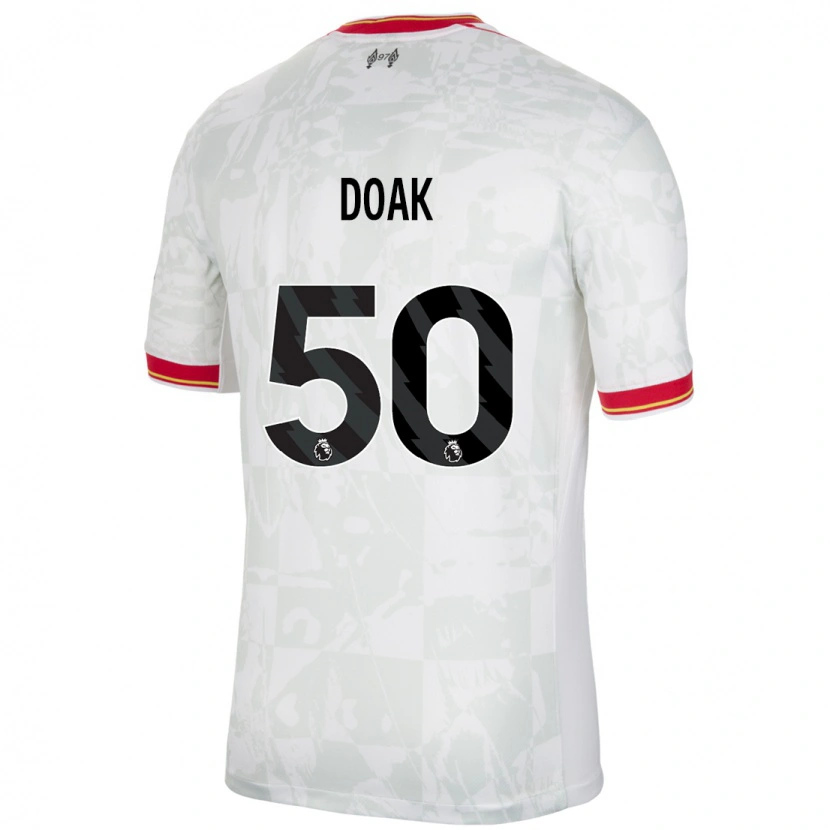 Danxen Enfant Maillot Ben Doak #50 Blanc Rouge Noir Troisieme 2024/25 T-Shirt