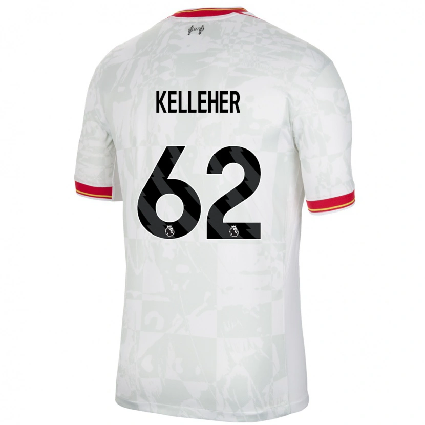 Danxen Enfant Maillot Caoimhín Kelleher #62 Blanc Rouge Noir Troisieme 2024/25 T-Shirt