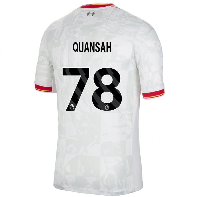 Danxen Enfant Maillot Jarell Quansah #78 Blanc Rouge Noir Troisieme 2024/25 T-Shirt