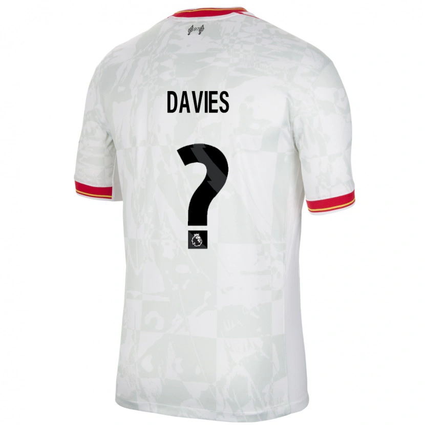 Danxen Enfant Maillot Harvey Davies #0 Blanc Rouge Noir Troisieme 2024/25 T-Shirt