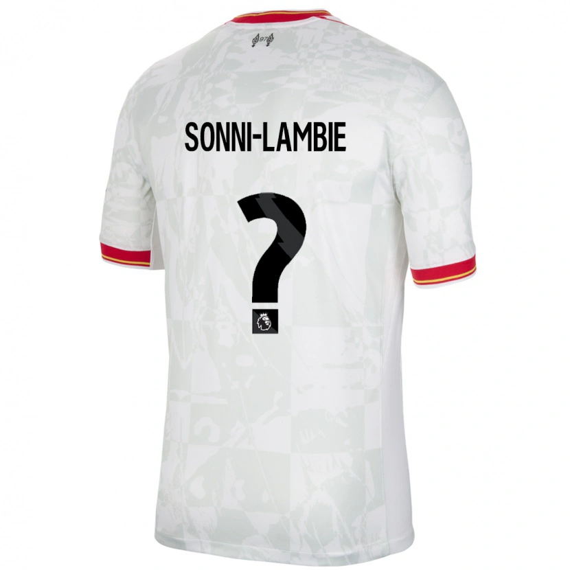 Danxen Enfant Maillot Joshua Sonni-Lambie #0 Blanc Rouge Noir Troisieme 2024/25 T-Shirt