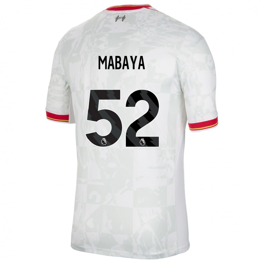 Danxen Enfant Maillot Isaac Mabaya #52 Blanc Rouge Noir Troisieme 2024/25 T-Shirt