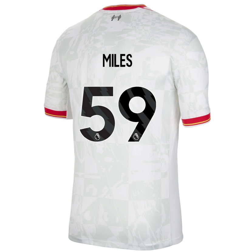 Danxen Enfant Maillot Terence Miles #59 Blanc Rouge Noir Troisieme 2024/25 T-Shirt