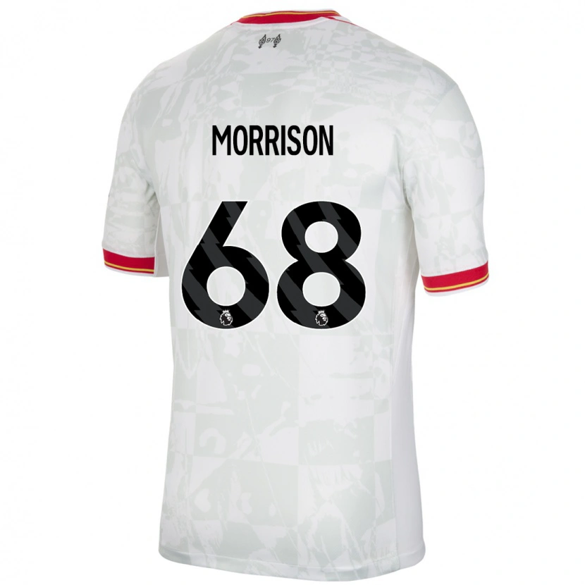 Danxen Enfant Maillot Kieran Morrison #68 Blanc Rouge Noir Troisieme 2024/25 T-Shirt