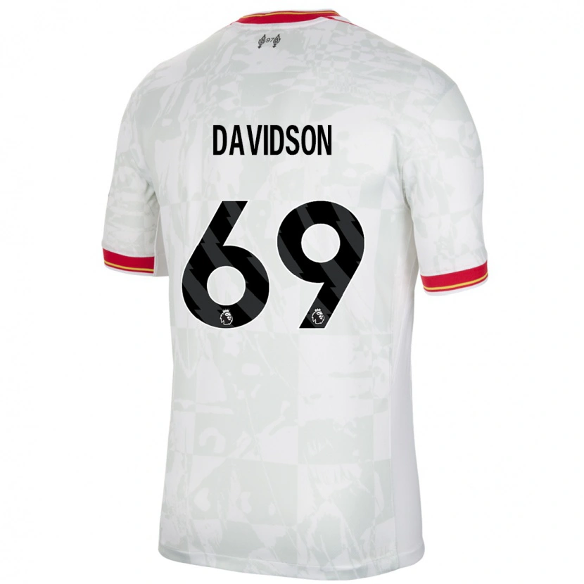 Danxen Enfant Maillot Josh Davidson #69 Blanc Rouge Noir Troisieme 2024/25 T-Shirt