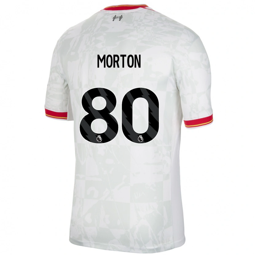 Danxen Enfant Maillot Tyler Morton #80 Blanc Rouge Noir Troisieme 2024/25 T-Shirt